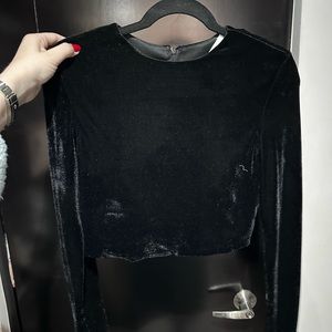 NWOT Elodie crop velvet blouse (bundle only)